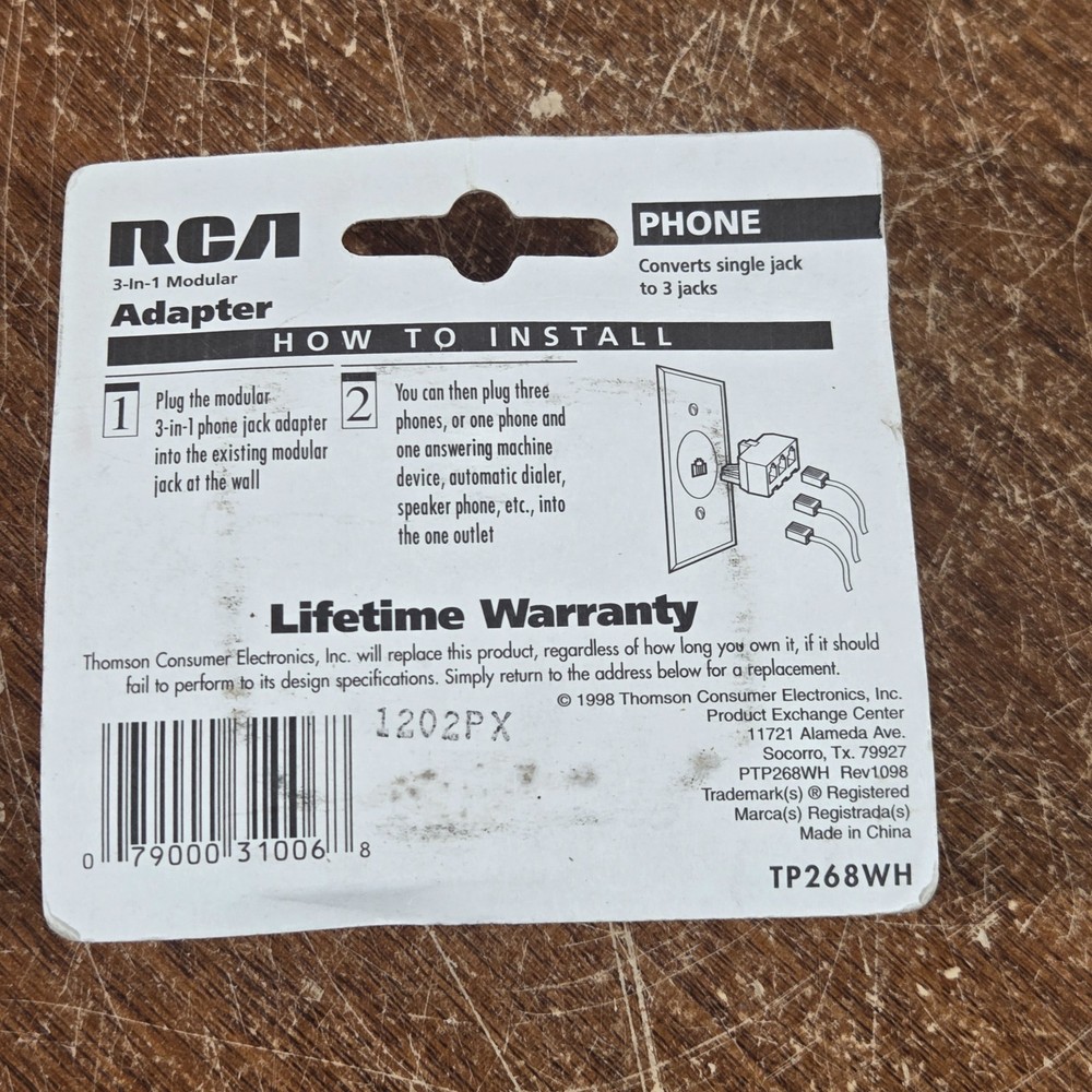RCA 3 In 1 Modular Adapter Phone Jack
