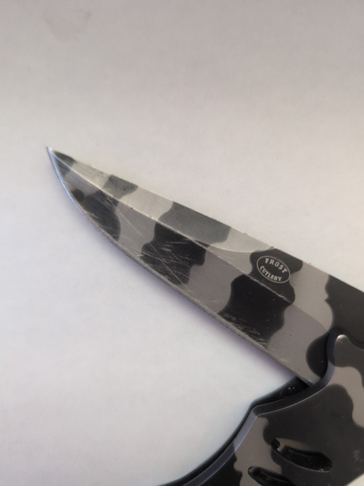 Frost Cutlery Gray/Silver Camo Folding Knife