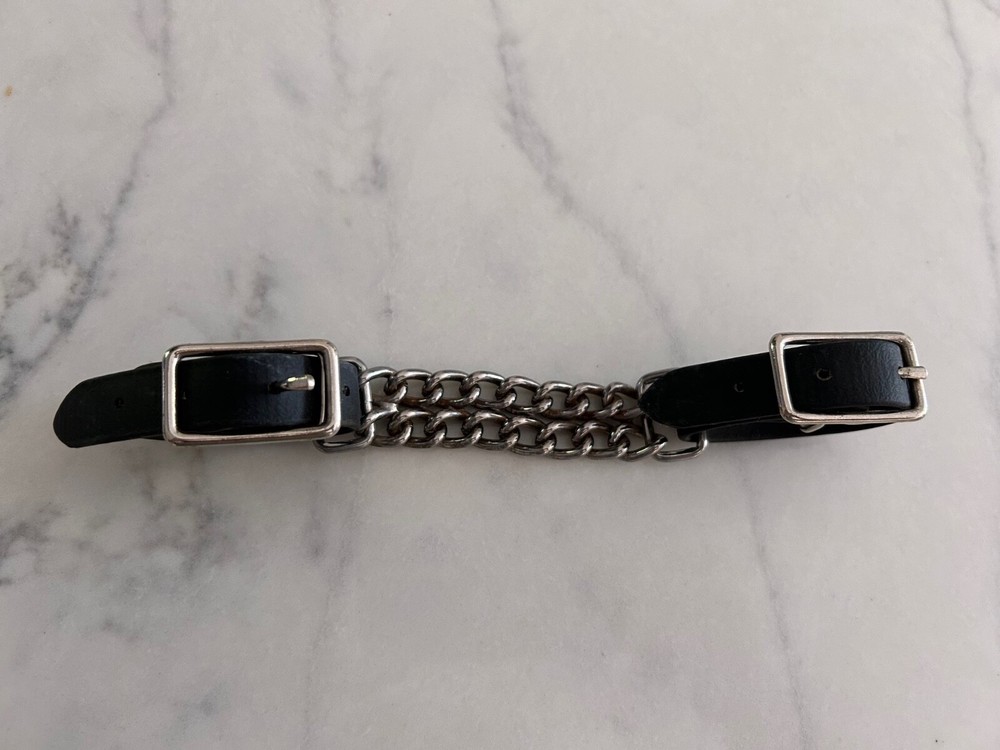 4″ CHROME PLATED BIOTHANE DOUBLE FLAT CURB CHAIN BLACK
