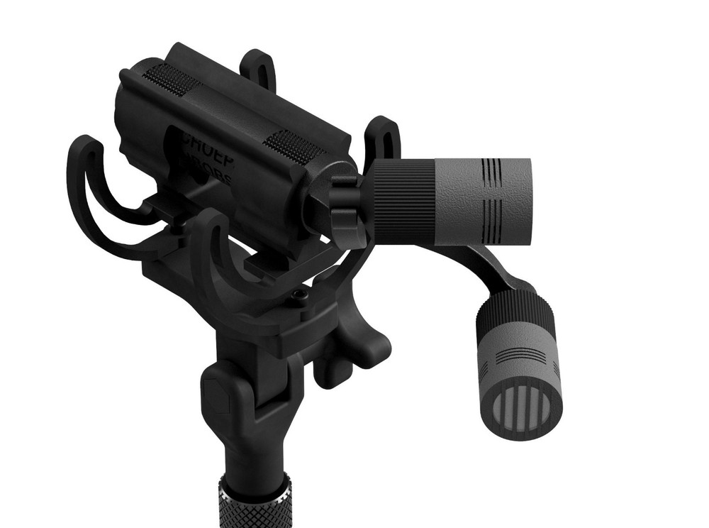 Custom microphone mount for Schoeps capsules with NBob active connectors