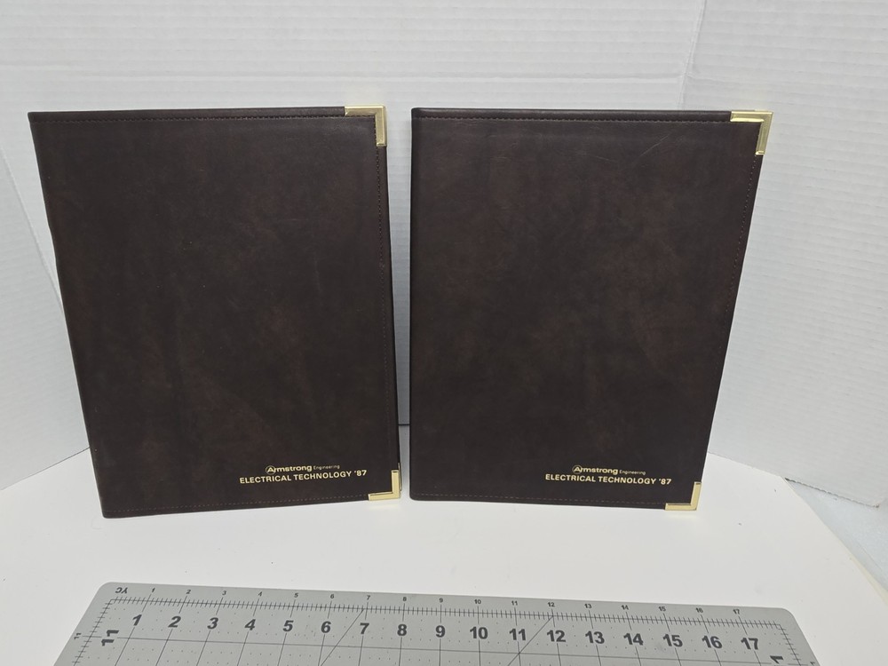Vintage Armstrong Engineering Electrical Technology 1987 Padfolio Folder Pair