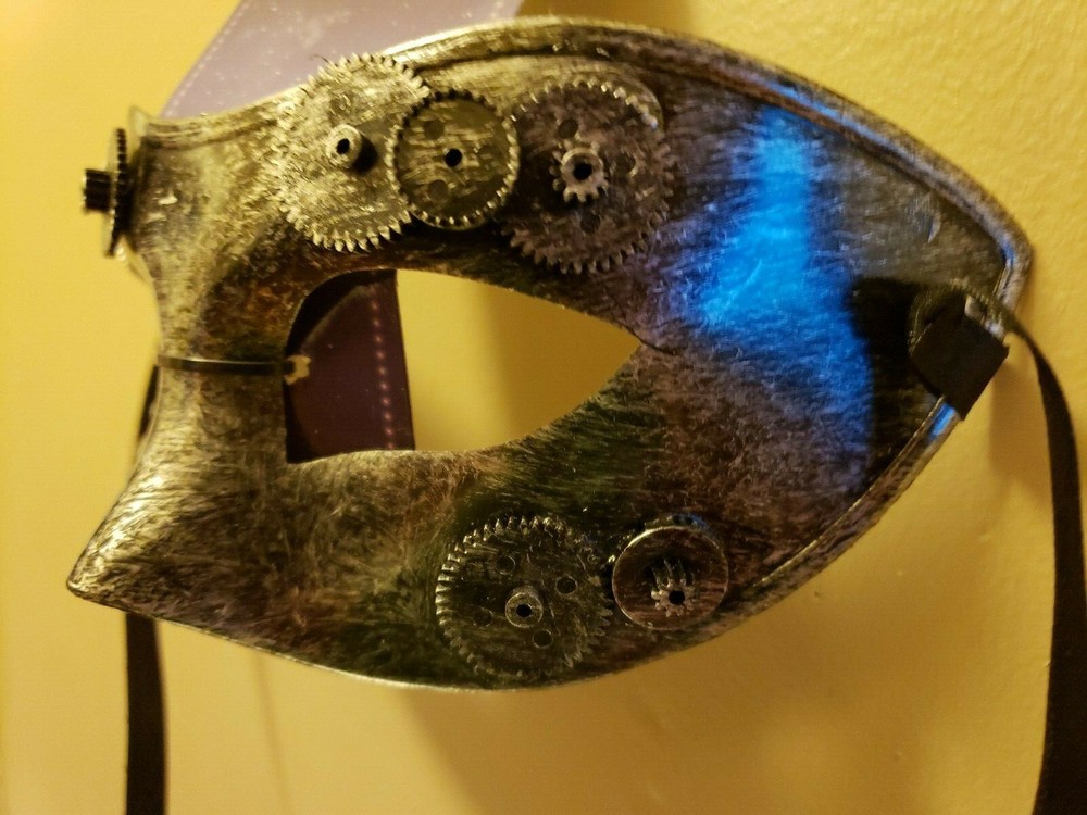 New With Tags - Steampunk Masquerade Mask Phantom - METALLIC 7" x 3.5"