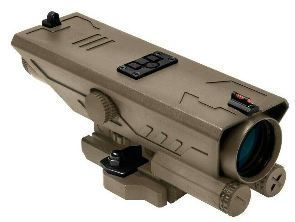 VISM DELTA Scope 4x30mm P4 illum w/ Fiber Optic Post Quick Release & LED's TAN