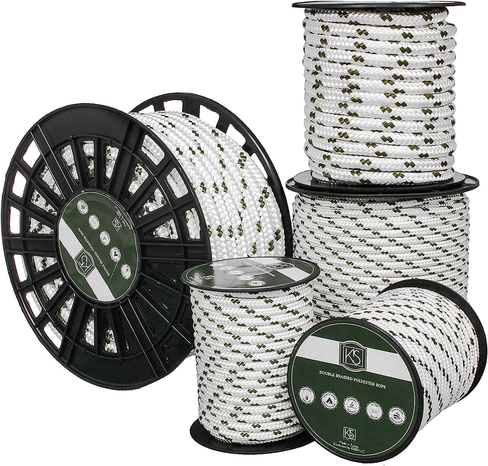 KIS Premium Quality Double Braided Nylon Polyester Rope 6 MM (1/4" 100 ft) -...