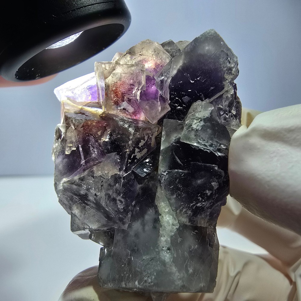 Phantom Fluorite Cube Specimen, purple white Okorusu, Namibia 51*37*26mm