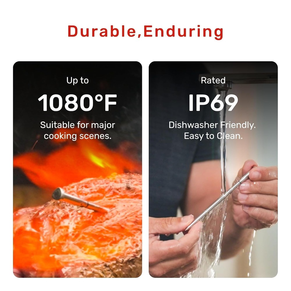Wireless Meat Thermometer, Bluetooth Thermometer, Smart Digital Wireless Meat...