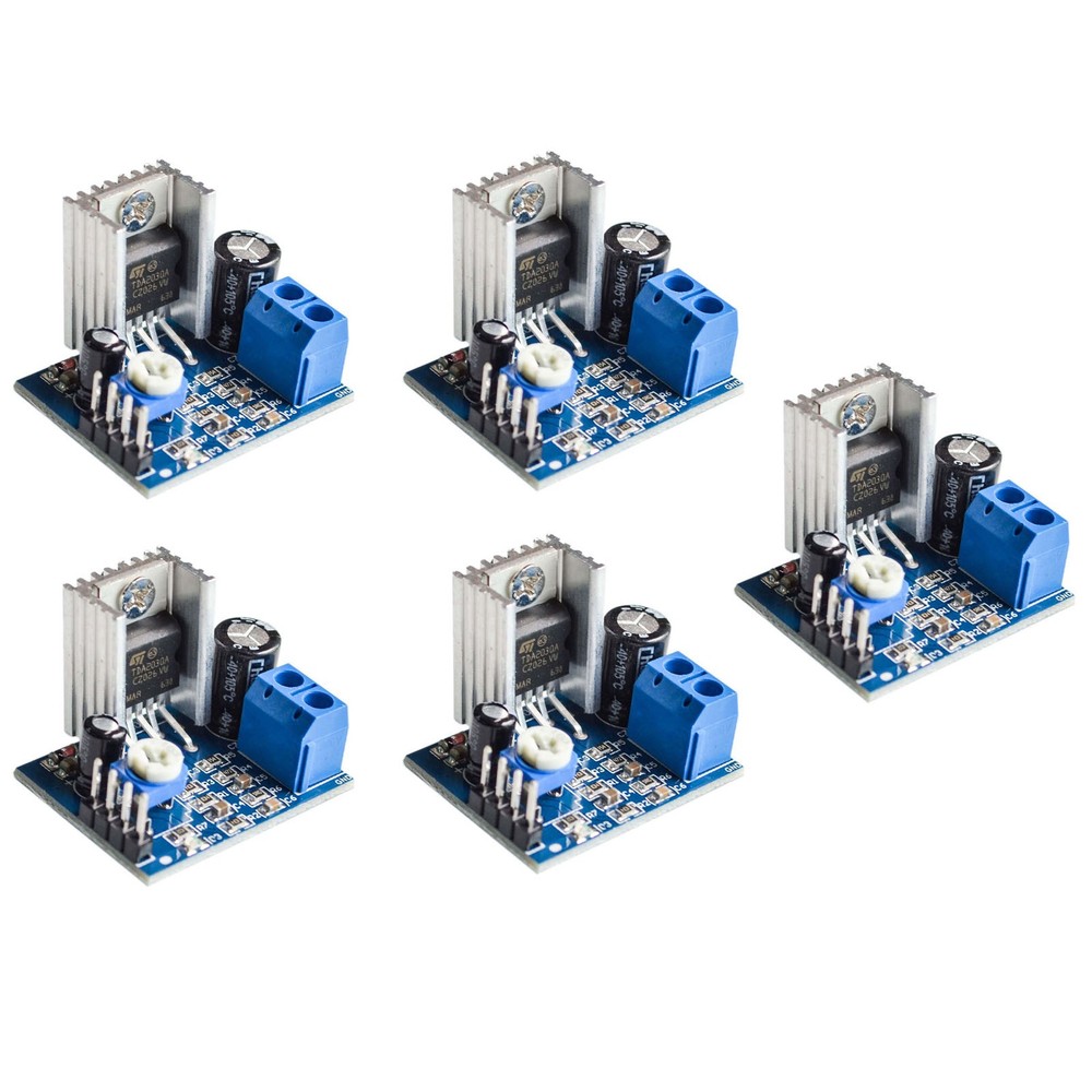 5Pcs 18W Mono Audio Amplifier Module 6-12V with Power Indicator Light Onboard