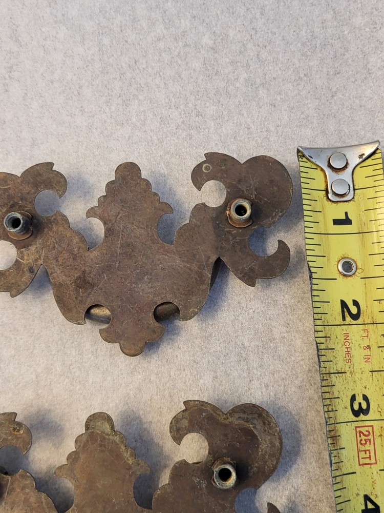 Flat Bat Drop Bail Pull Handle Solid Dark Aged Brass 2-1/2" Centers 10 Vintage