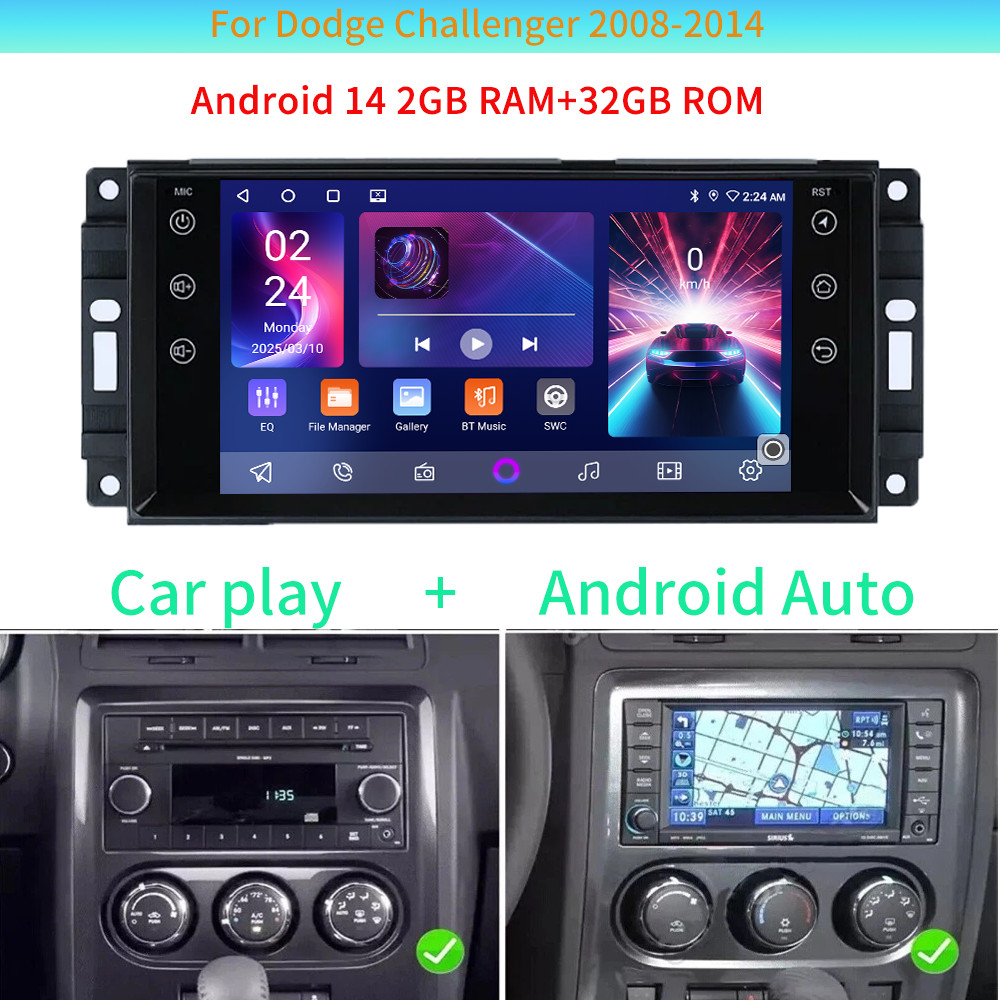 For Dodge Challenger 2008-2014 Car Radio Android Navigation Player GPS WIFI Navi