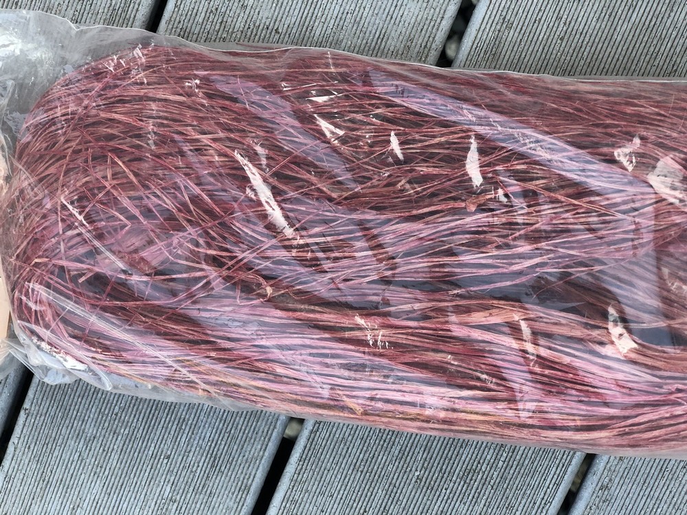 Raffia, red, 6 oz package