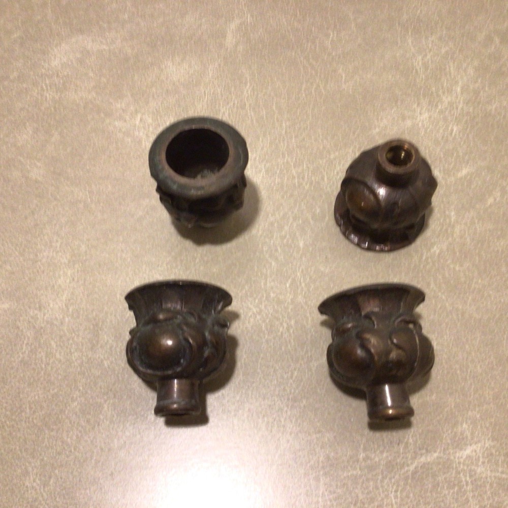 4 Cast Brass Chandelier /Candlestick Ends ￼