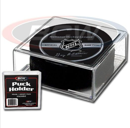 (12 - 1 Dozen) BCW Square Hockey Puck Holder Cube Case Stackable Regulation Size