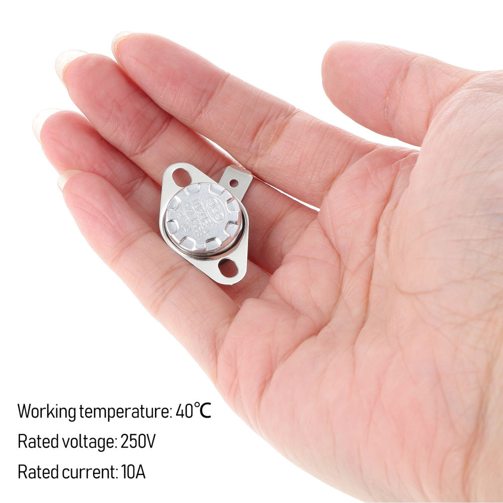 10Pcs Normally Open Temperature Switch Adjustable Thermal Control 250V 10A