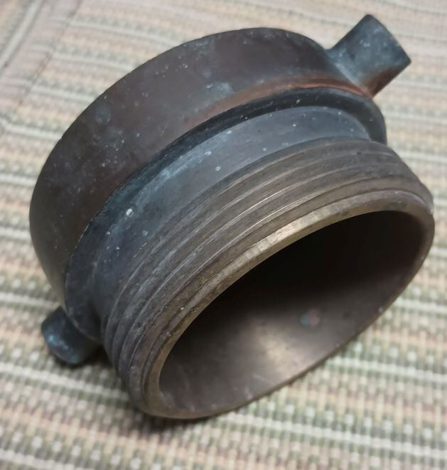 Old 3" Solid Brass Hydrant Cap Plug Standpipe Hose Cap Made in Italy