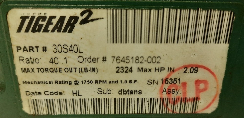 Dodge Tigear 30S40L Gear Reducer