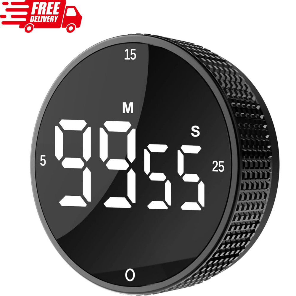 Upgrade Digital Kitchen Timer - Magnetic Countdown Countup Visual Pomodoro Timer