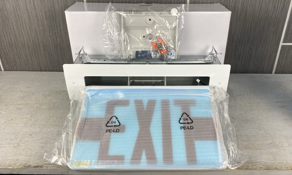 *New*CONTECH Single-face Adjustable Recessed (REXASFREM-P) Edge-Lit EXIT Sign