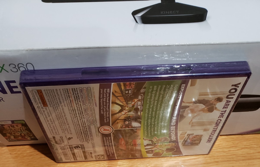 Genuine Microsoft Xbox 360 Kinect Bundle, USB Adapter, SEALED Game, Complete IOB