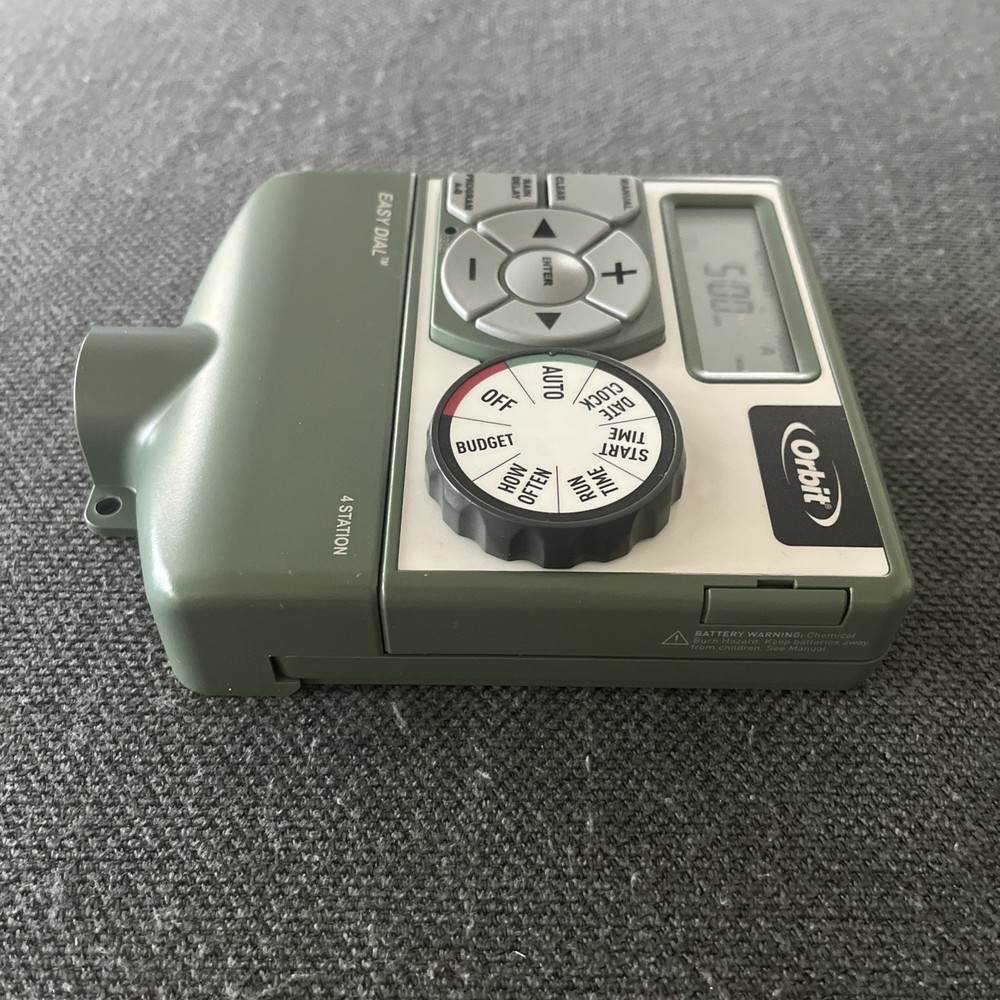 NOS Orbit Easy Dial 4 Station Sprinkler Control Timer 57594- No power supply