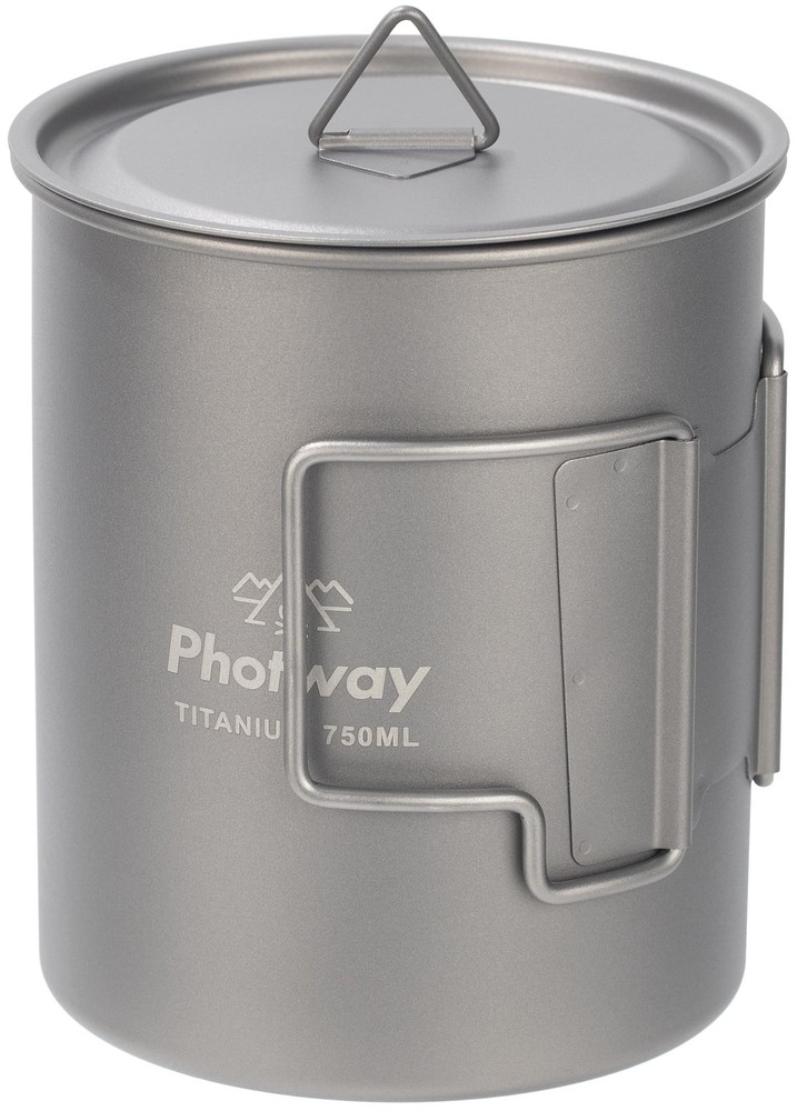 25oz (750ml) Titanium Camping Pot, Ultralight Backpacking Cookware & Campfire...