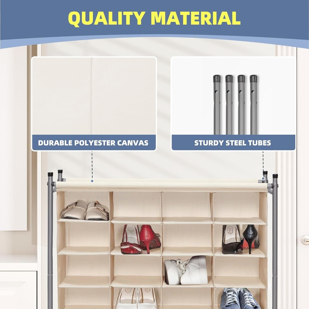 Stackable Shoe Cubby Organizer Free Standing Shoe Cube Rack Entryway Bedroom