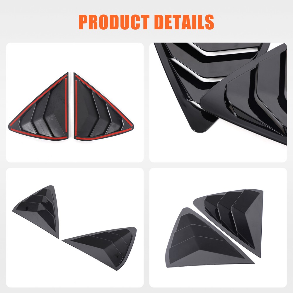 ABS Glossy Black Rear Triangular Louver Trim Panel For BMW X6 2015-2019
