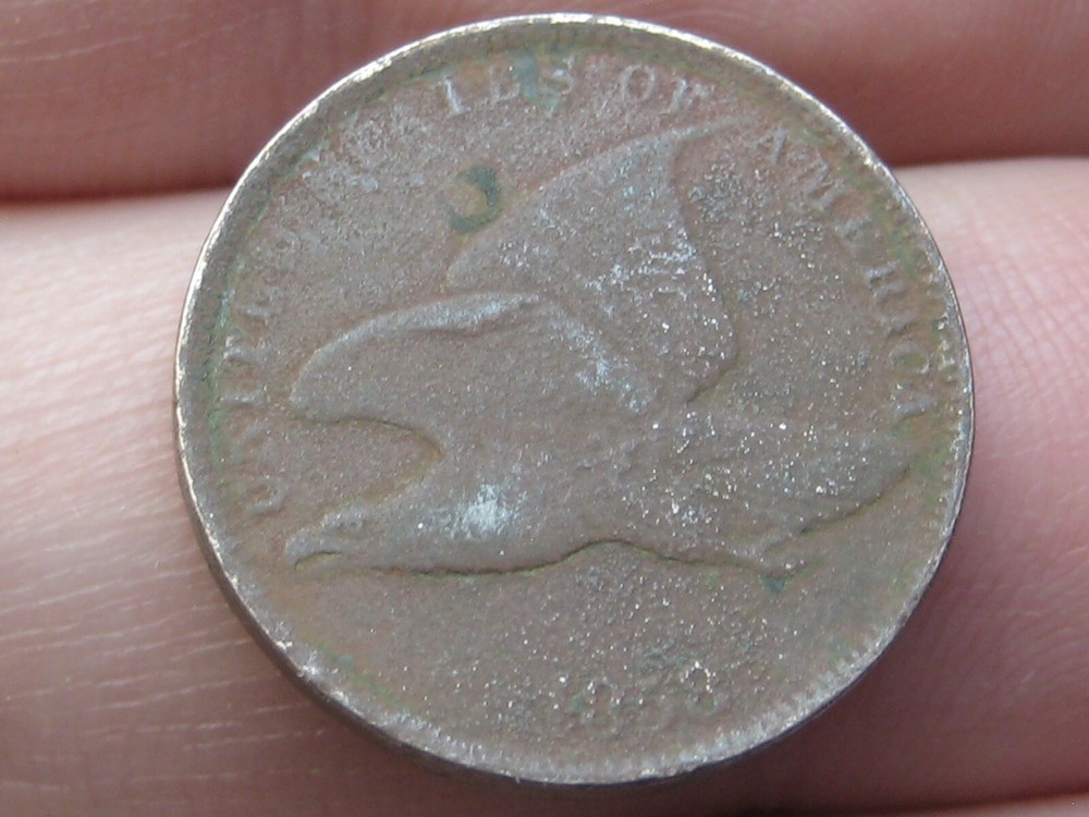 1858 Flying Eagle Penny Cent, Small Letters, Fine Obverse Details