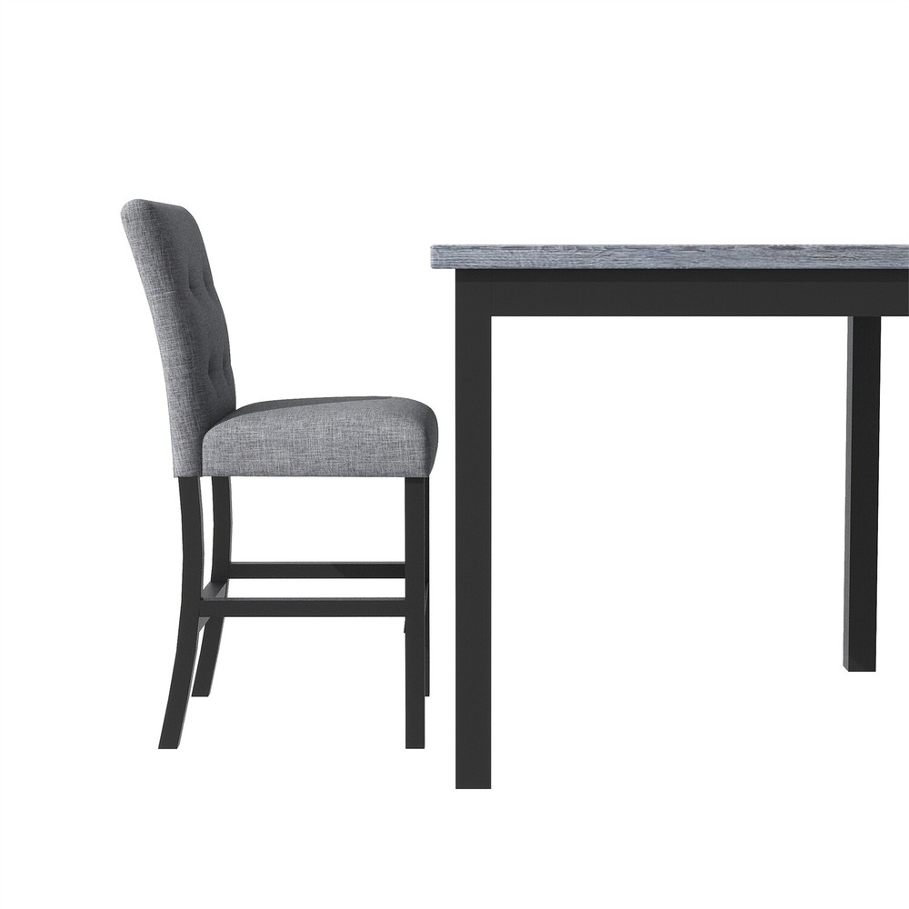 5 Piece Dining Table Set Square Table & 4 Chairs Kitchen Breakfast Furniture