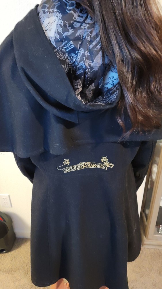 Harry Potter Marauders Map Capelet Coat Size Medium