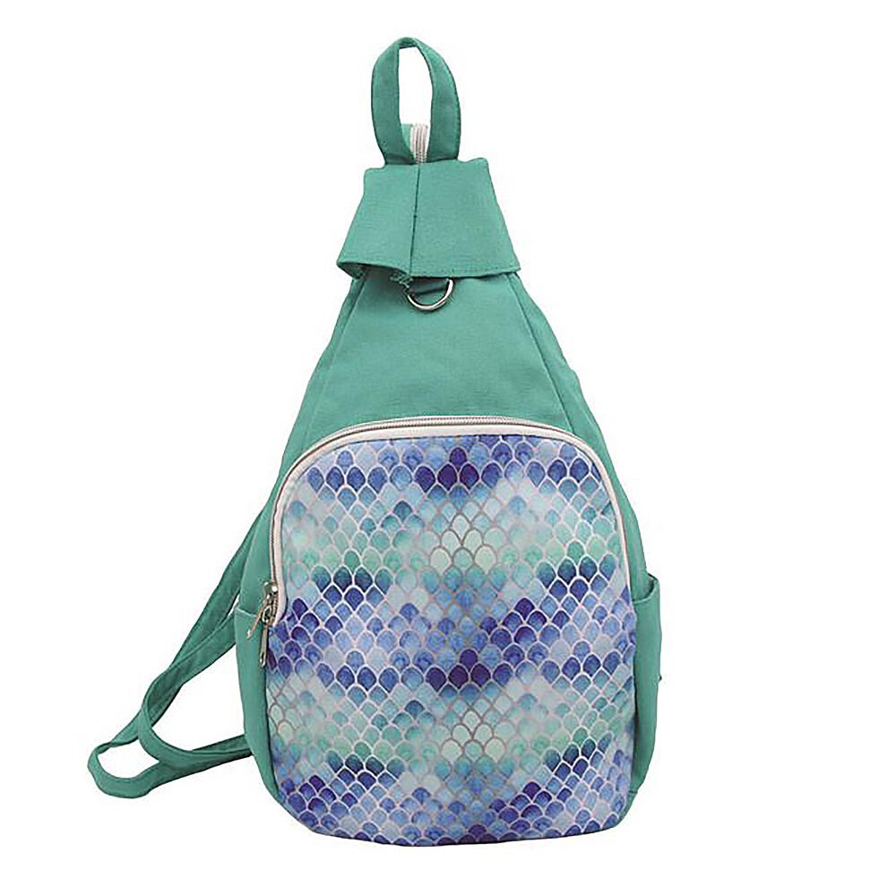 Small Green Mermaid Canvas Daypack Backpack 11226