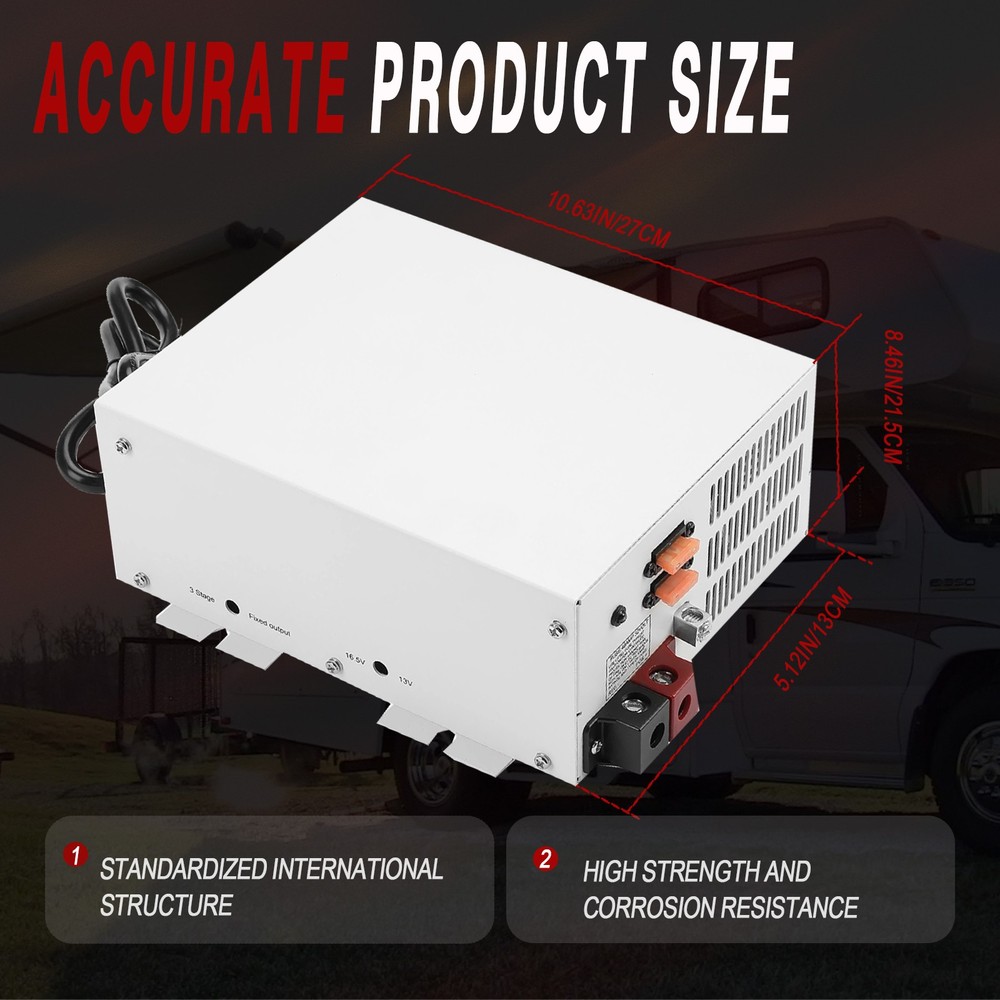 PM3-60-amp RV Converter 60 Amp 12V Power Converter Battery Charger w/ LED light