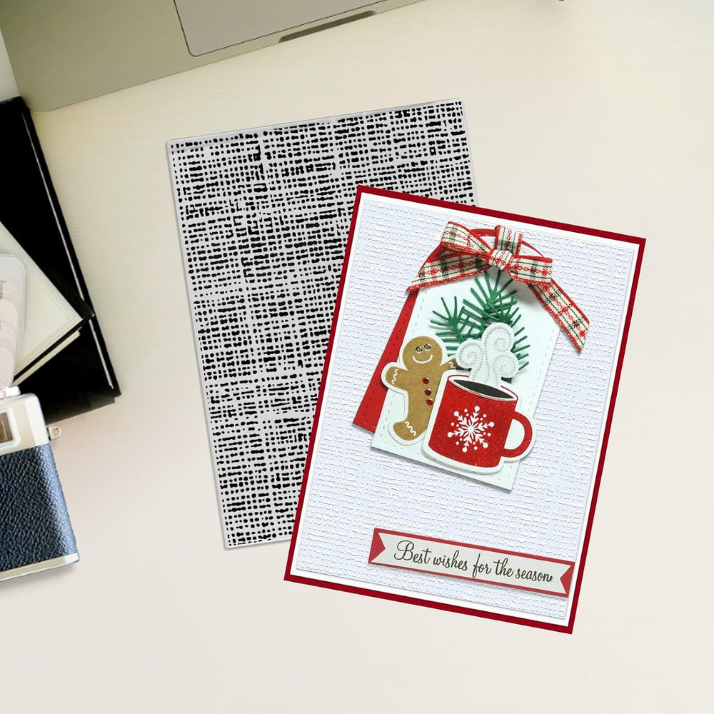 3-D Textured Impressions Embossing Folder, Line Background Embossing Folder for