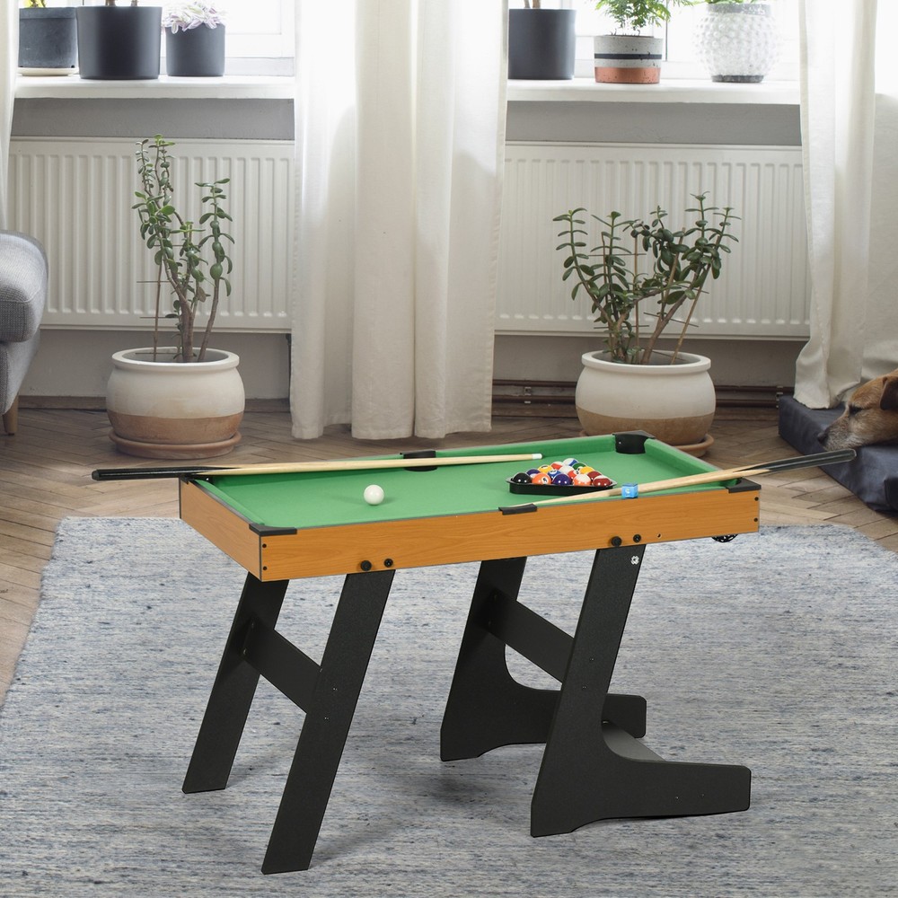 40'' Mini Pool Table Set Tabletop Billiards Game, Easy Folding with Cues