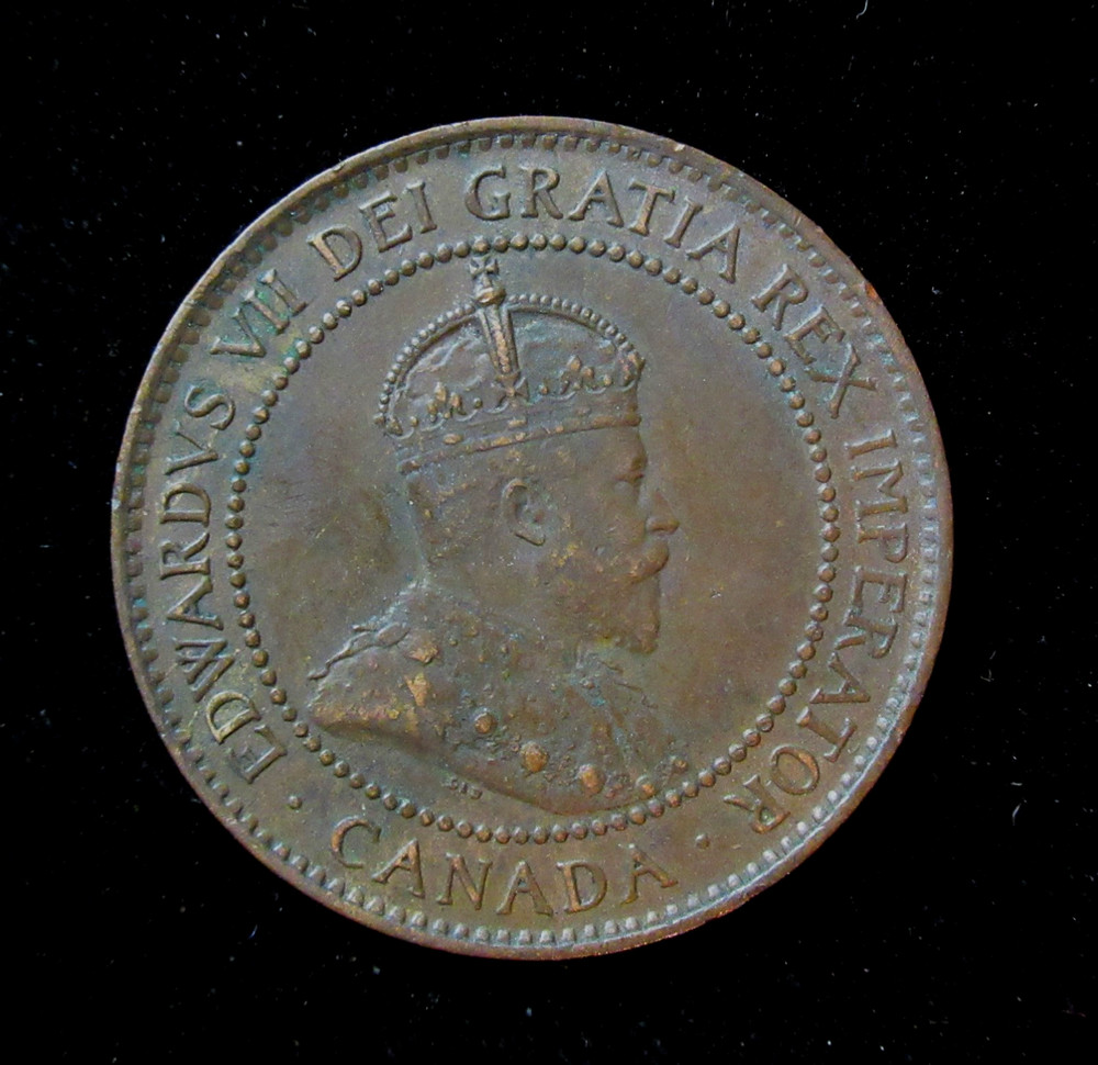 1902 Canada 1 Cent Bronze Coin Edvard VII