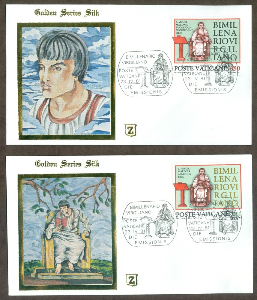 Vatican City Sc# 685-6: Virgil with Tab on 2 FDC
