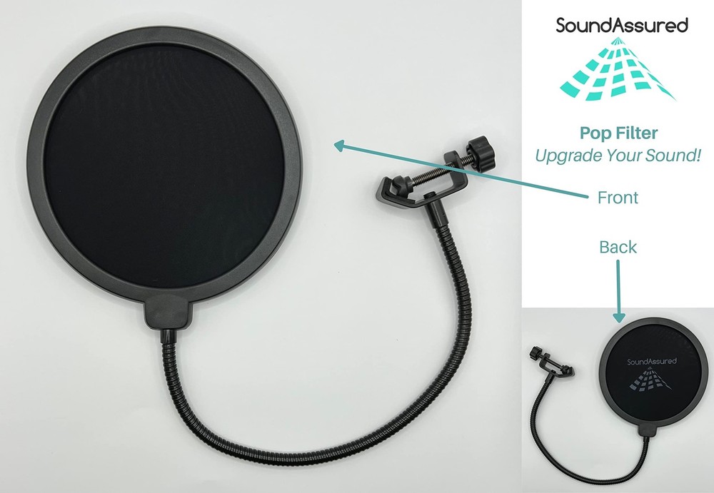Pop Filter For Studio Microphone, Pop Shield Mic Wind Screen For Better Vocal...