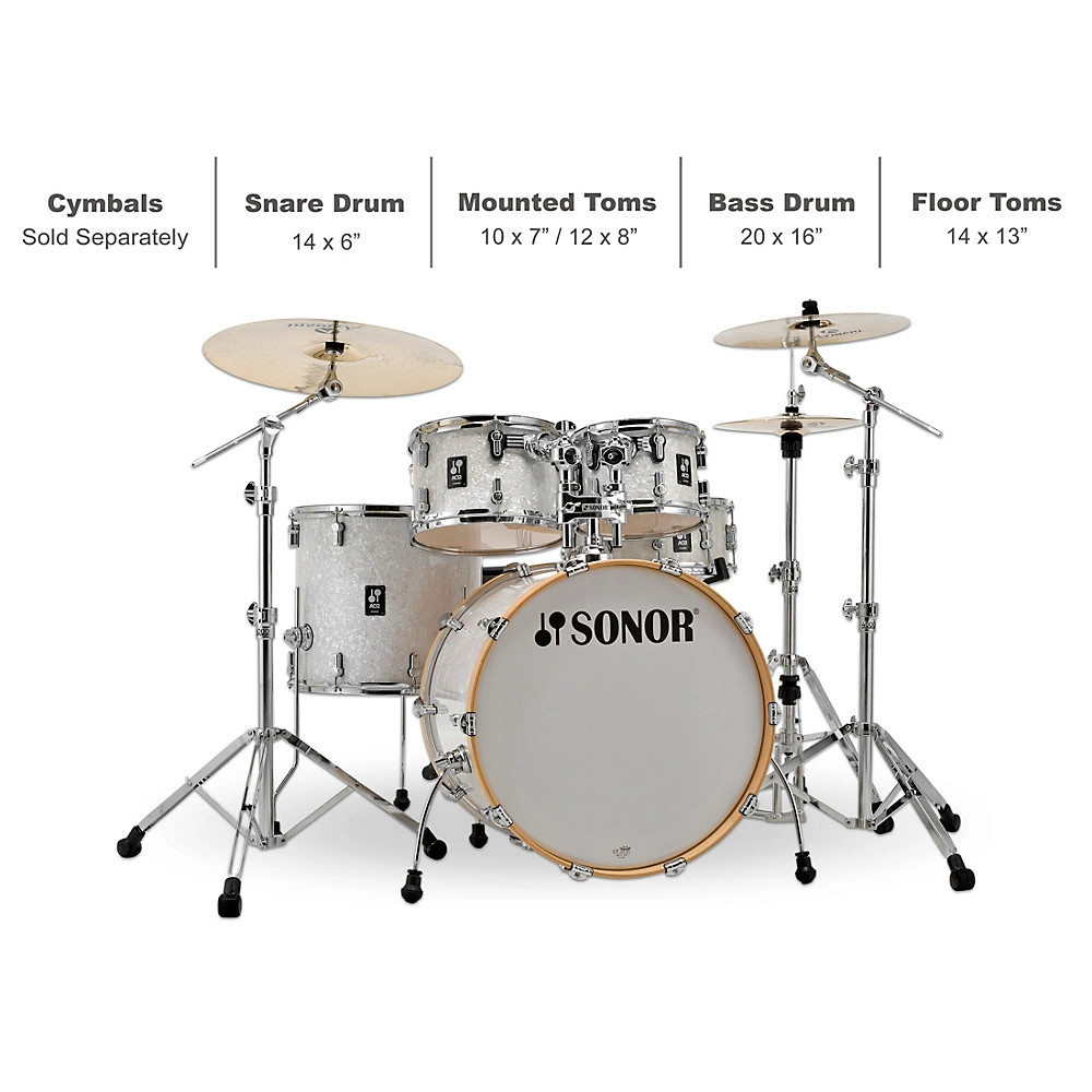 Sonor AQ2 Studio Maple 5-Piece Shell Pack White Marine Pearl