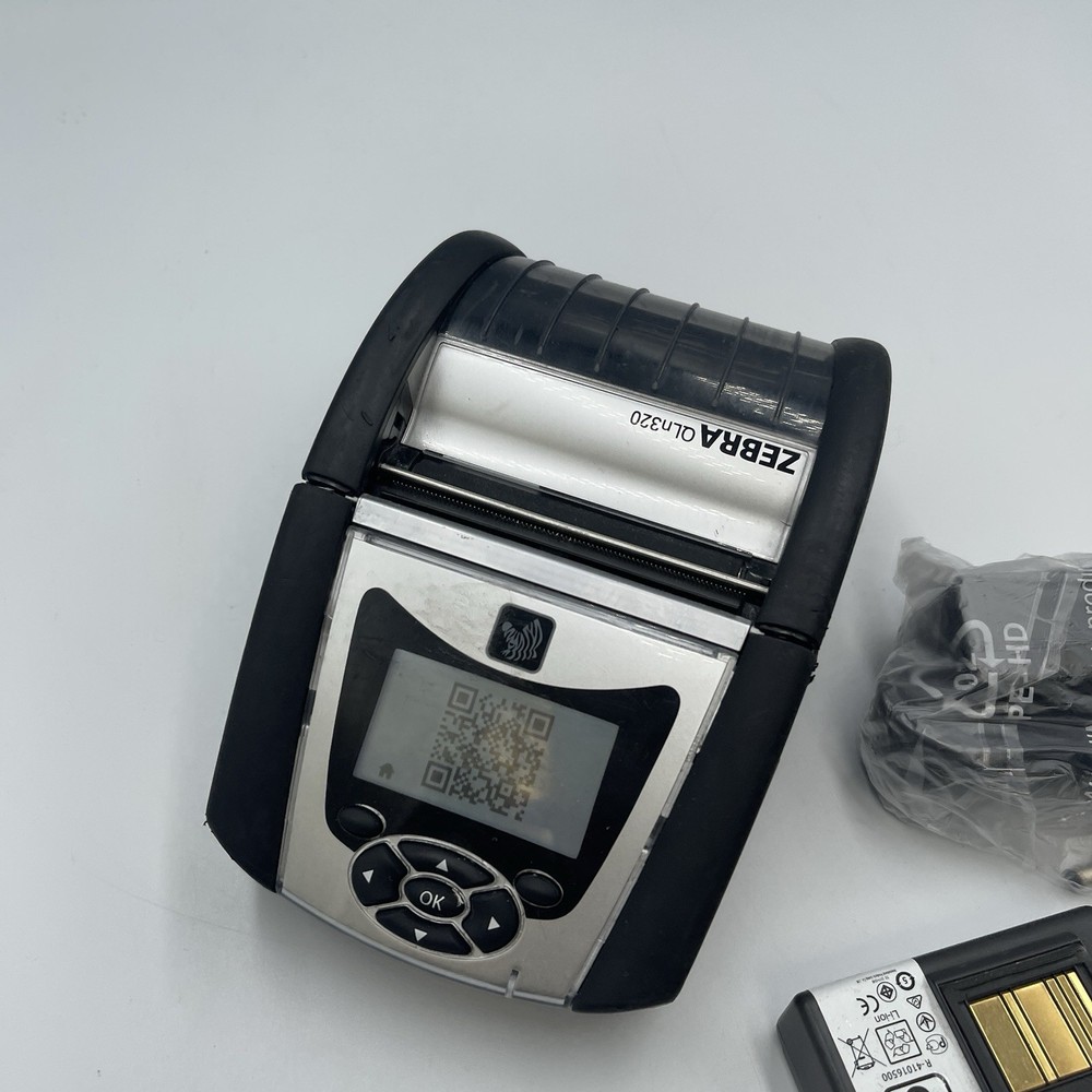 Zebra QLN320 Barcode Printer, WiFi, Bluetooth, Charger, And Battery
