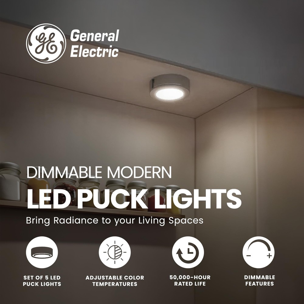 GE 4 Watt Dimmable Modern Easy Linking Corded Electric ‎Ceiling Mount Plastic