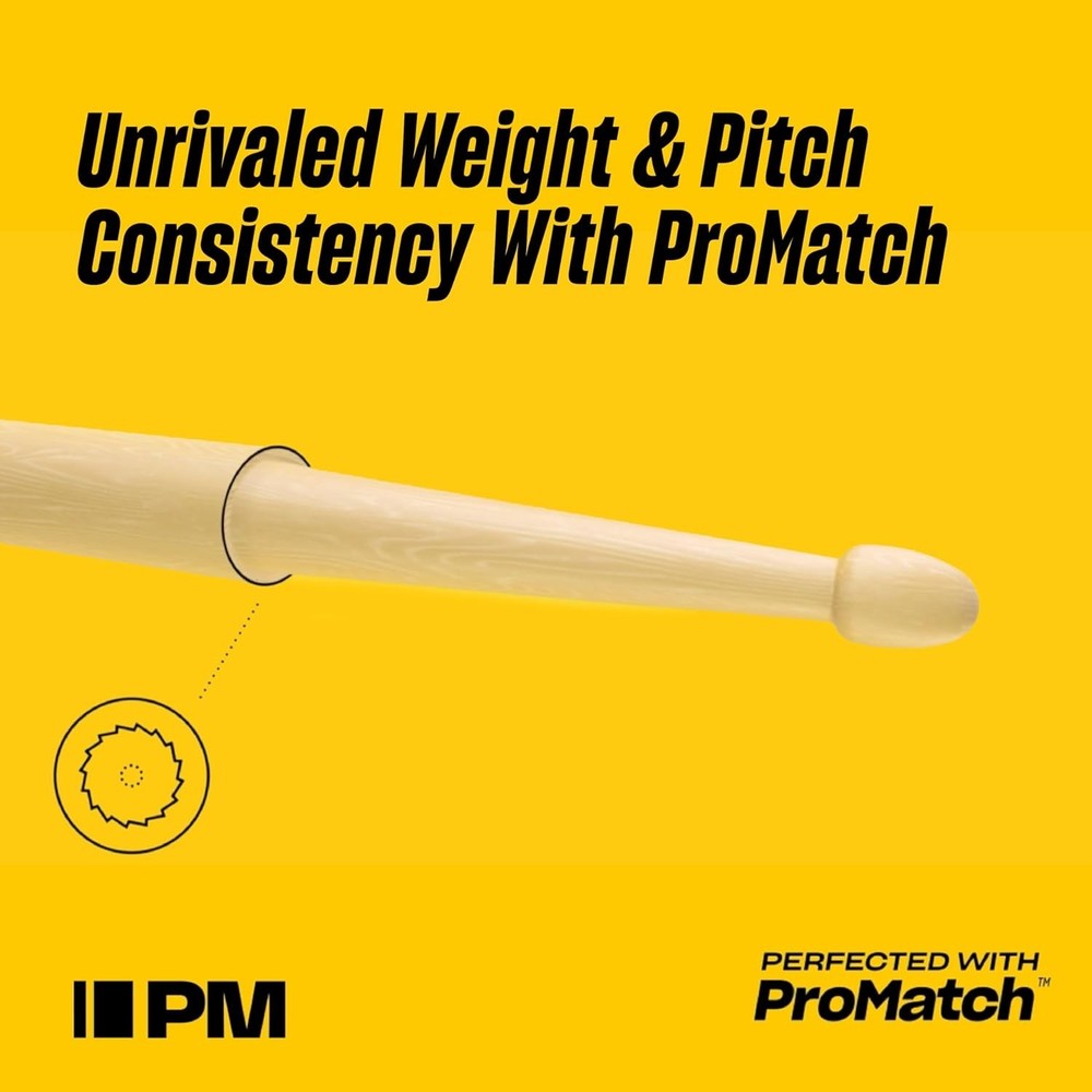 5A ActiveGrip Black Drumsticks - Engineered Hickory, Superior Grip Performance