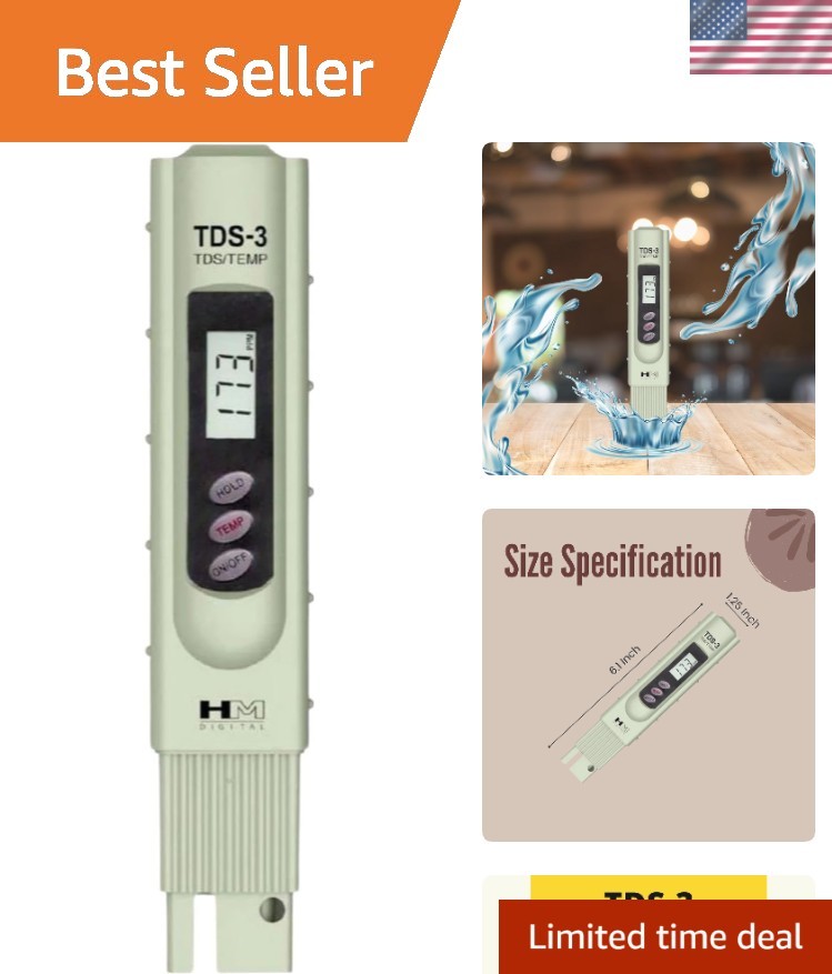 Digital TDS Meter with Carrying Case - Accurate Water Testing & Hold Function