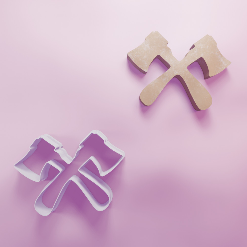 Crossed Axes cookie cutter
