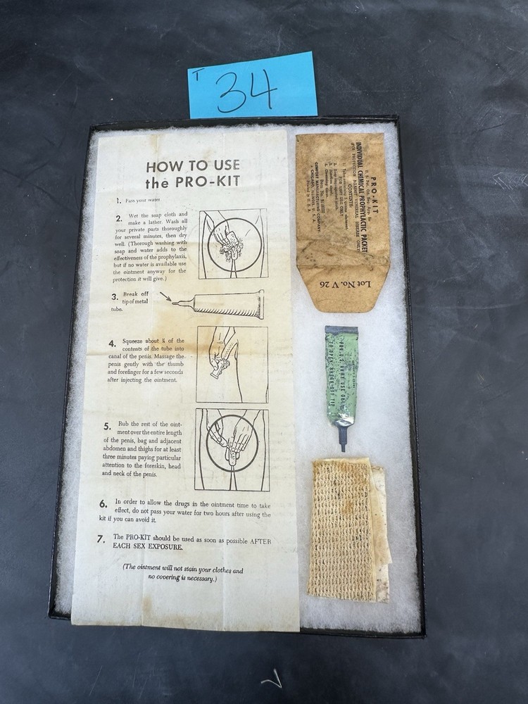 WWII serviceman's Prophylactic kit T34