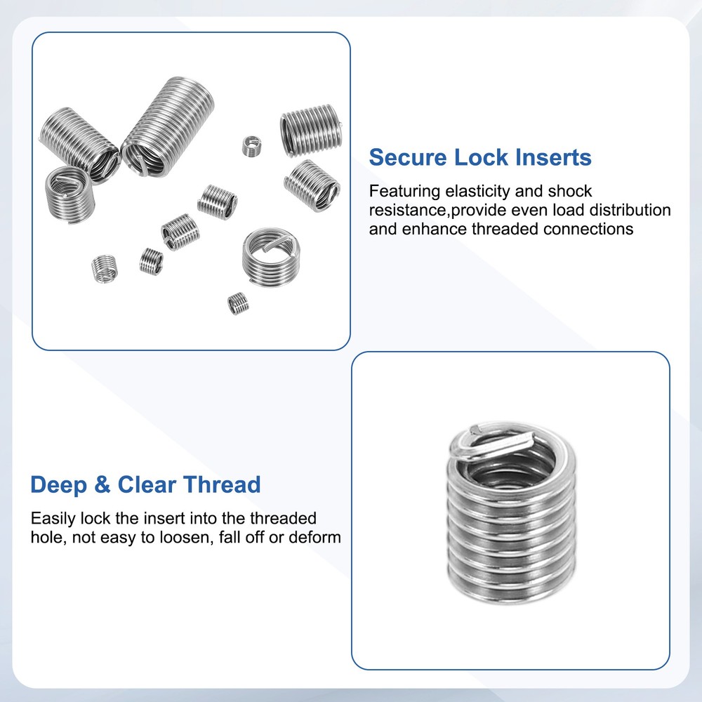 20pcs Wire Thread Inserts 10#-24 UNC 2.5D 12mm Helical Threaded Sleeve