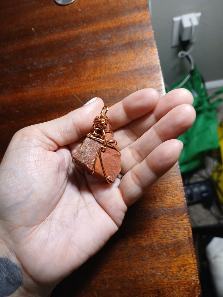 Copper Wire Wrapped Red Jasper Rough