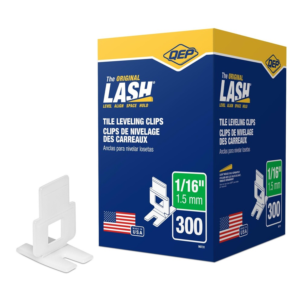 Tile Leveling System Clips for 1/16 in Grout White 300 Pcs