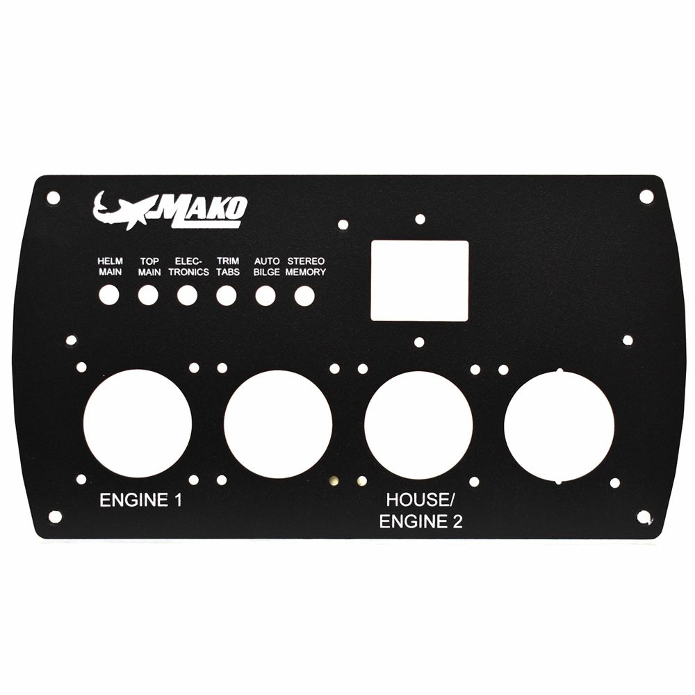 Mako Boat Blank Battery Switch Panel 324343 | Black Aluminum