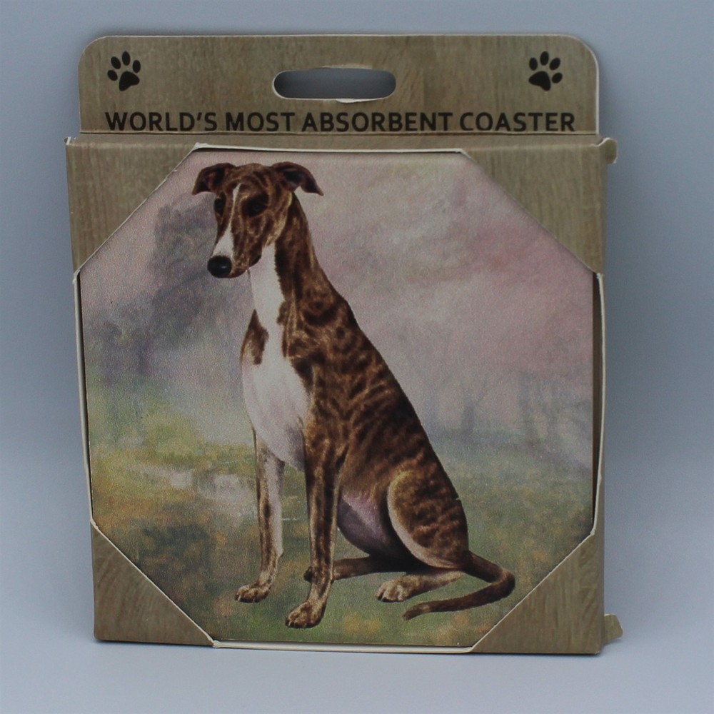 World's Most Absorbent Stone Coaster Greyhound Dog