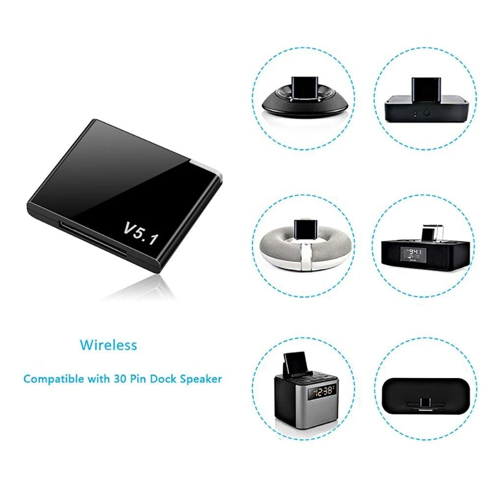 Mini 30 Pin Bluetooth 5.1 Audio Receiver Bluetooth Wireless Adapter Receiver