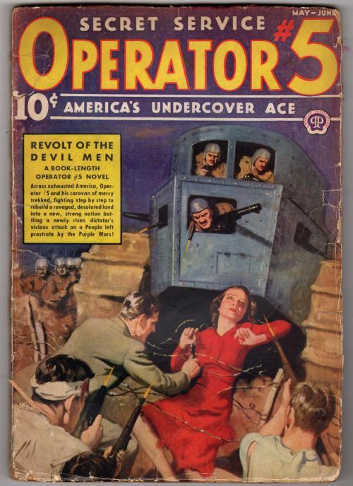 Operator #5 May-Jun 1938 Wild Barb-Wire Cover - Pulp